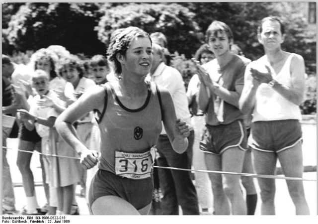 ADN-ZB Gahlbeck 22.6.86 Leipzig: DDR-Meisterschaften Marathonlauf- DDR-Meister im Marathonlauf der Frauen wurde die Potsdamer ASK-Sportlerin Uta Pippig.
